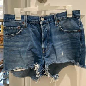 Levis high waisted jean shorts